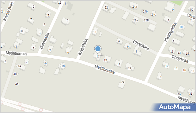 Gdańsk, Myśliborska, 11, mapa Gdańska