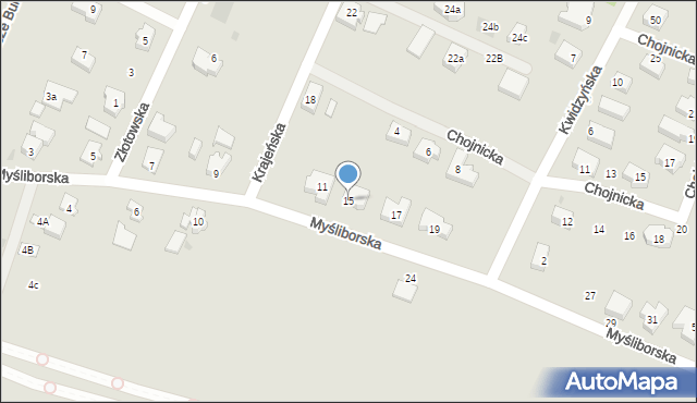 Gdańsk, Myśliborska, 15, mapa Gdańska