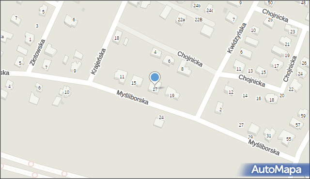 Gdańsk, Myśliborska, 17, mapa Gdańska