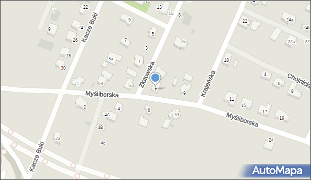 Gdańsk, Myśliborska, 7, mapa Gdańska