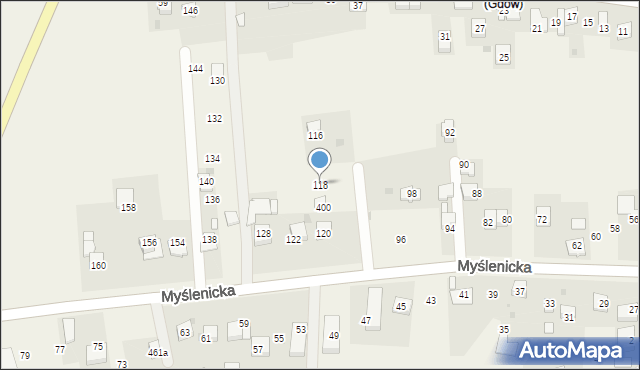 Gdów, Myślenicka, 118, mapa Gdów