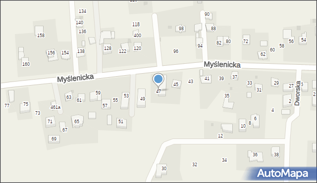 Gdów, Myślenicka, 47, mapa Gdów
