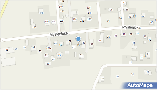 Gdów, Myślenicka, 55, mapa Gdów
