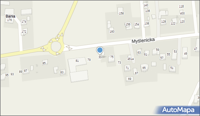 Gdów, Myślenicka, 77, mapa Gdów
