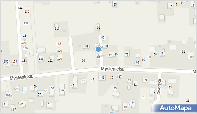 Gdów, Myślenicka, 94, mapa Gdów