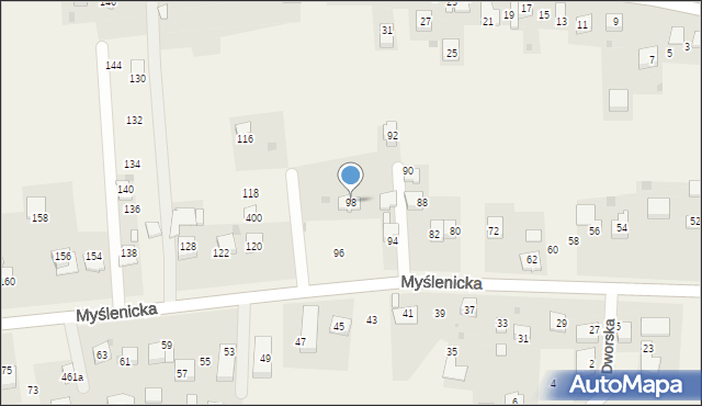 Gdów, Myślenicka, 98, mapa Gdów