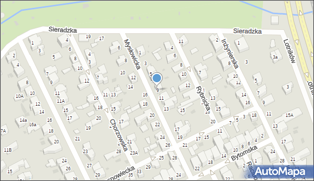 Gdynia, Mysłowicka, 9, mapa Gdyni