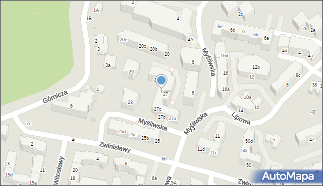 Gdynia, Myśliwska, 27d, mapa Gdyni