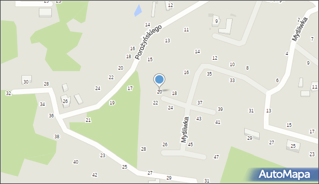 Gdynia, Myśliwka Bernarda, 20, mapa Gdyni