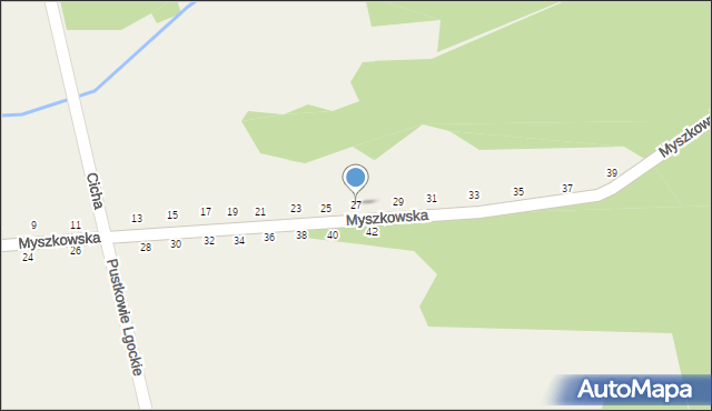 Gliniana Góra, Myszkowska, 27, mapa Gliniana Góra