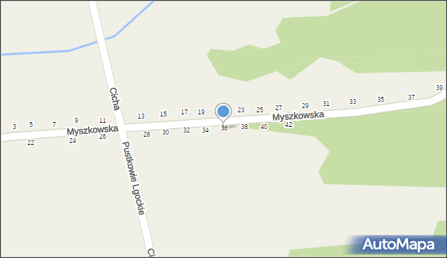 Gliniana Góra, Myszkowska, 36, mapa Gliniana Góra