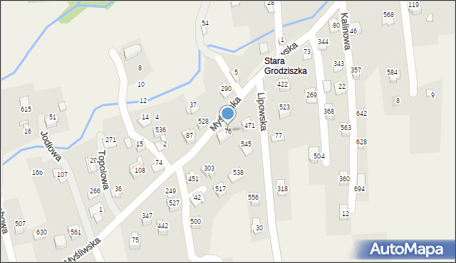 Godziszka, Myśliwska, 76, mapa Godziszka
