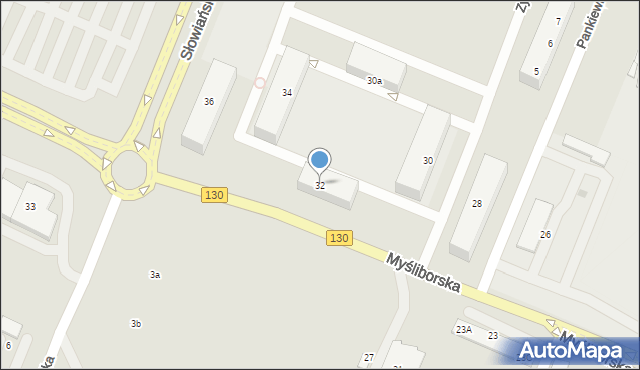 Gorzów Wielkopolski, Myśliborska, 32, mapa Gorzów Wielkopolski