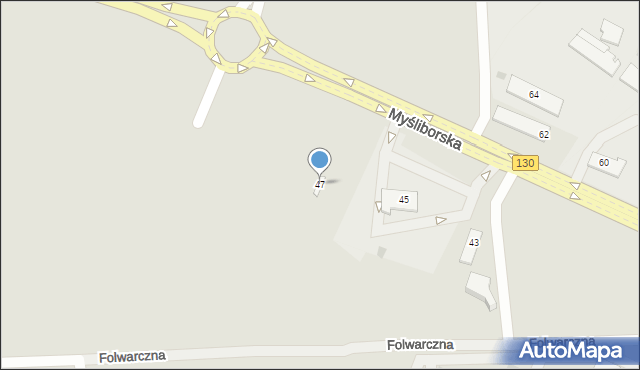 Gorzów Wielkopolski, Myśliborska, 47, mapa Gorzów Wielkopolski