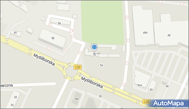 Gorzów Wielkopolski, Myśliborska, 52, mapa Gorzów Wielkopolski