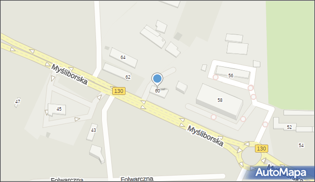 Gorzów Wielkopolski, Myśliborska, 60, mapa Gorzów Wielkopolski