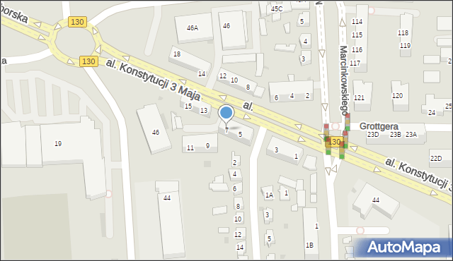 Gorzów Wielkopolski, Myśliborska, 7, mapa Gorzów Wielkopolski