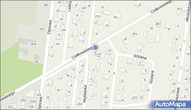 Grabówka, Myśliwska, 1, mapa Grabówka