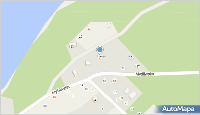 Grabówko, Myśliwska, 17, mapa Grabówko