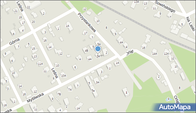 Grodzisk Mazowiecki, Myśliwska, 2A, mapa Grodzisk Mazowiecki
