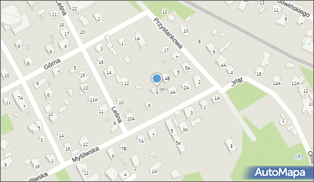 Grodzisk Mazowiecki, Myśliwska, 4, mapa Grodzisk Mazowiecki