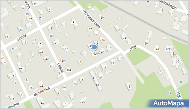 Grodzisk Mazowiecki, Myśliwska, 4A, mapa Grodzisk Mazowiecki
