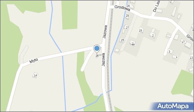 Grodzisko, Myto, 16, mapa Grodzisko