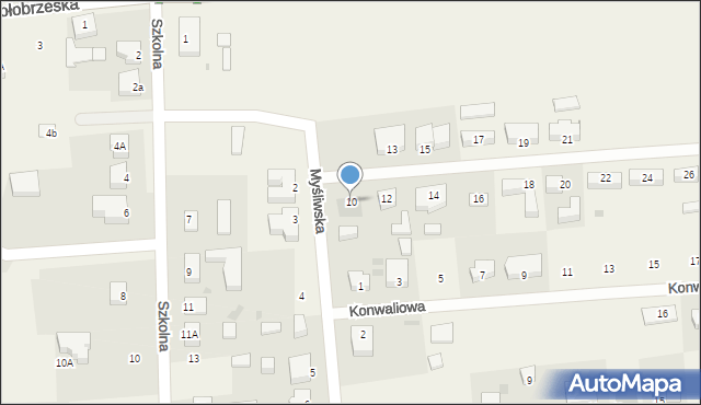 Grzybowo, Myśliwska, 10, mapa Grzybowo