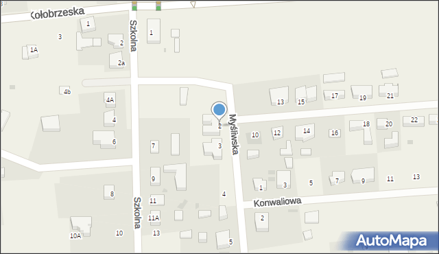 Grzybowo, Myśliwska, 2, mapa Grzybowo