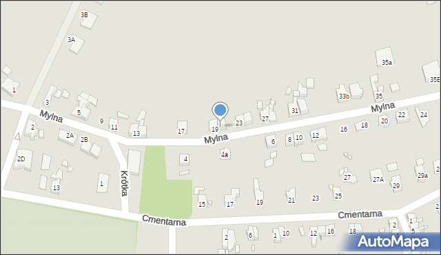 Gubin, Mylna, 21, mapa Gubin