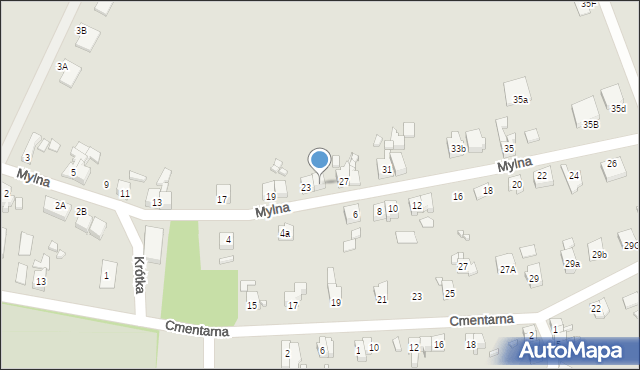 Gubin, Mylna, 25, mapa Gubin