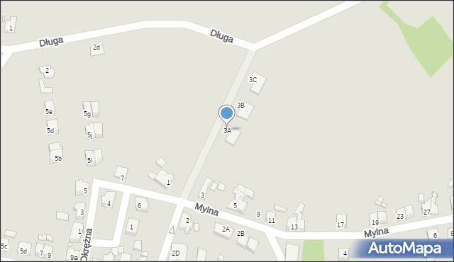 Gubin, Mylna, 3A, mapa Gubin