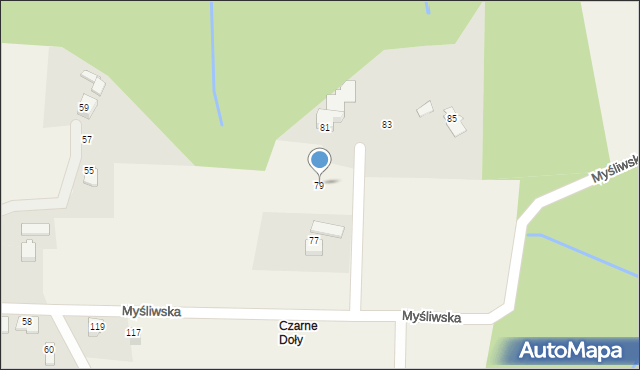 Hażlach, Myśliwska, 79, mapa Hażlach