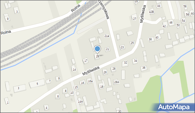 Horyniec-Zdrój, Myśliwska, 19, mapa Horyniec-Zdrój