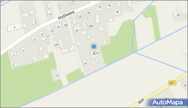 Horyniec-Zdrój, Myśliwska, 30, mapa Horyniec-Zdrój