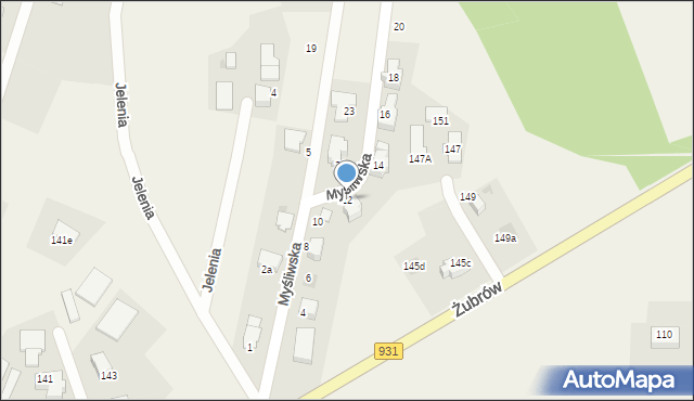 Jankowice, Myśliwska, 12, mapa Jankowice