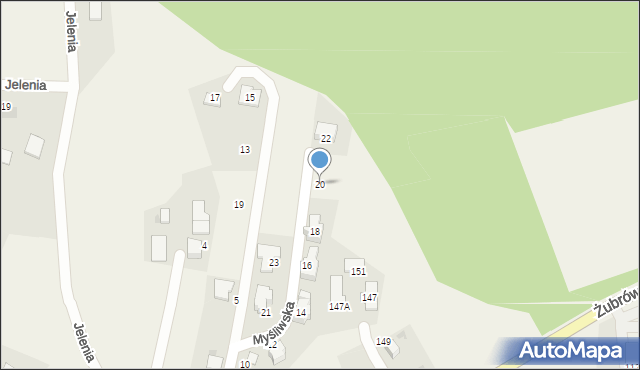 Jankowice, Myśliwska, 20, mapa Jankowice