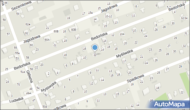 Janówka, Myśliwska, 12, mapa Janówka
