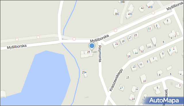 Jawor, Myśliborska, 13, mapa Jawor
