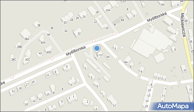 Jawor, Myśliborska, 3, mapa Jawor