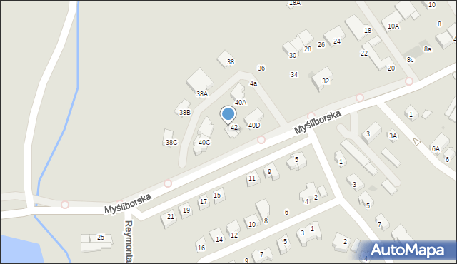 Jawor, Myśliborska, 44, mapa Jawor