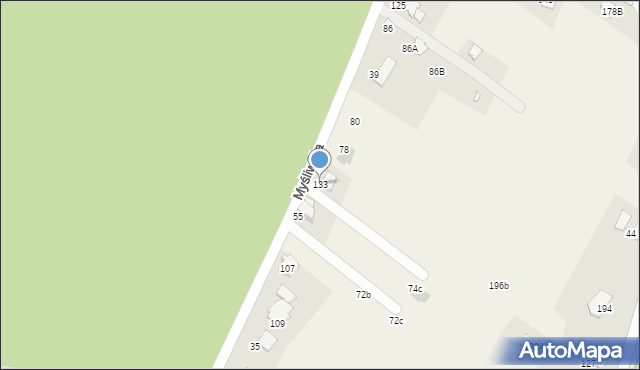 Jaworze, Myśliwska, 133, mapa Jaworze