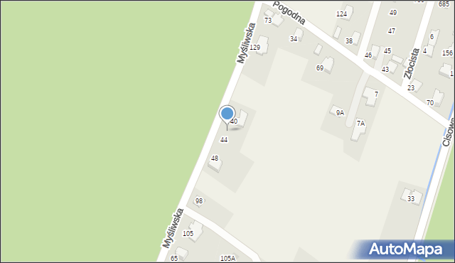 Jaworze, Myśliwska, 42, mapa Jaworze