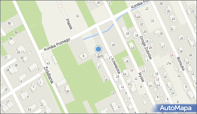 Jesówka, Myśliwska, 19, mapa Jesówka