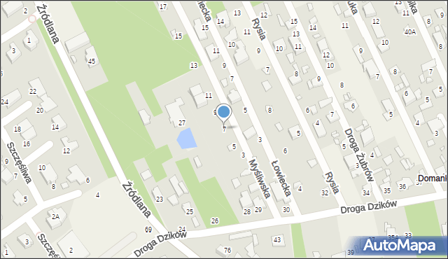 Jesówka, Myśliwska, 7, mapa Jesówka