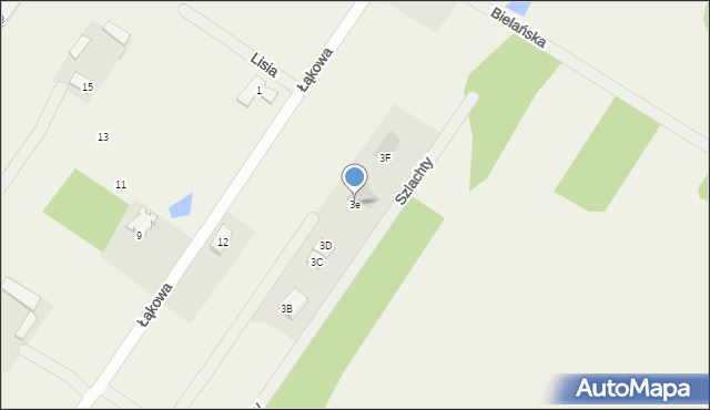 Kąck, Myśliwska, 3e, mapa Kąck