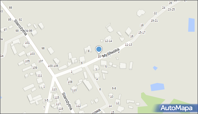 Kalisz, Myśliwska, 10, mapa Kalisza
