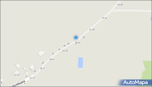 Kalisz, Myśliwska, 27, mapa Kalisza