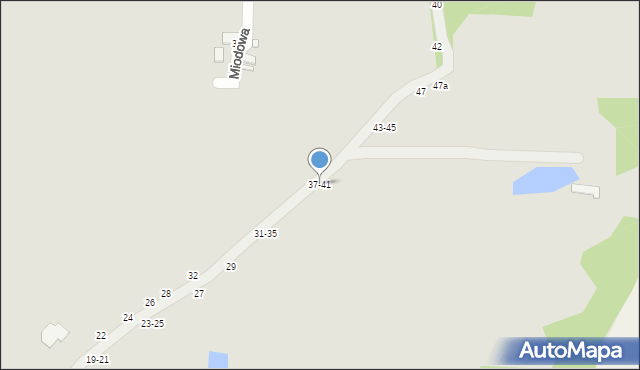 Kalisz, Myśliwska, 37-41, mapa Kalisza