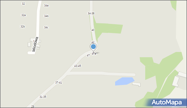 Kalisz, Myśliwska, 47a, mapa Kalisza